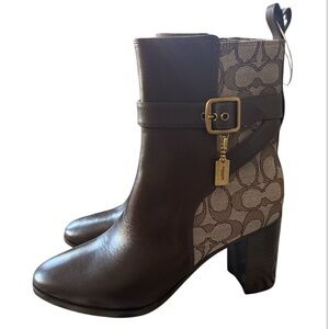 Coach Brown and Tan Heeled Boots